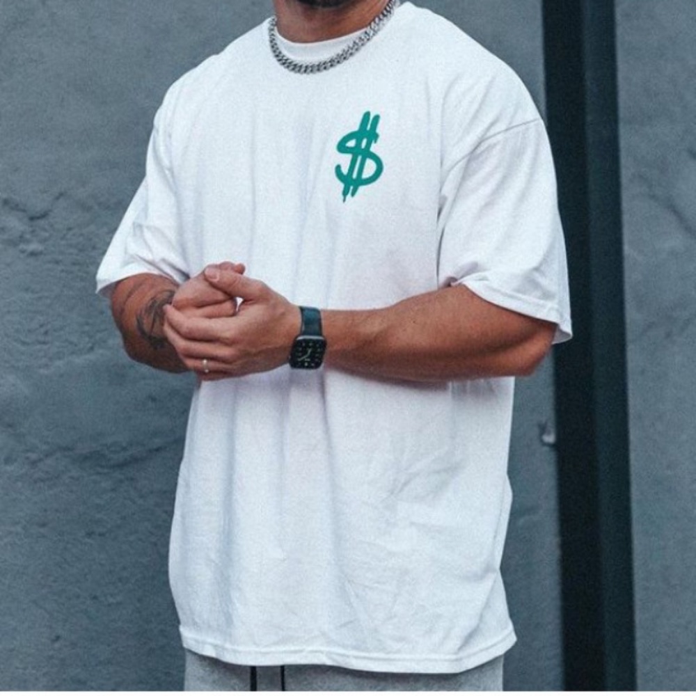Give the poor money graphic print short-sleeved T-shirt